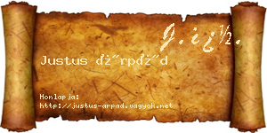 Justus Árpád névjegykártya